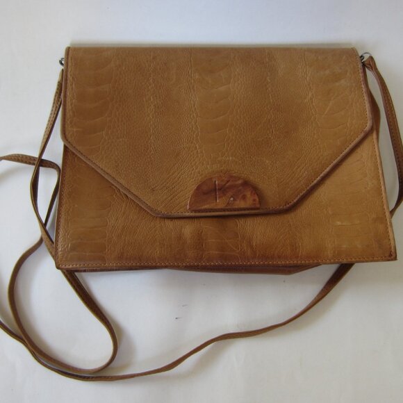 Vintage 1980’s Krizia Tan Leather Shoulder Bag Designer - Picture 9 of 12